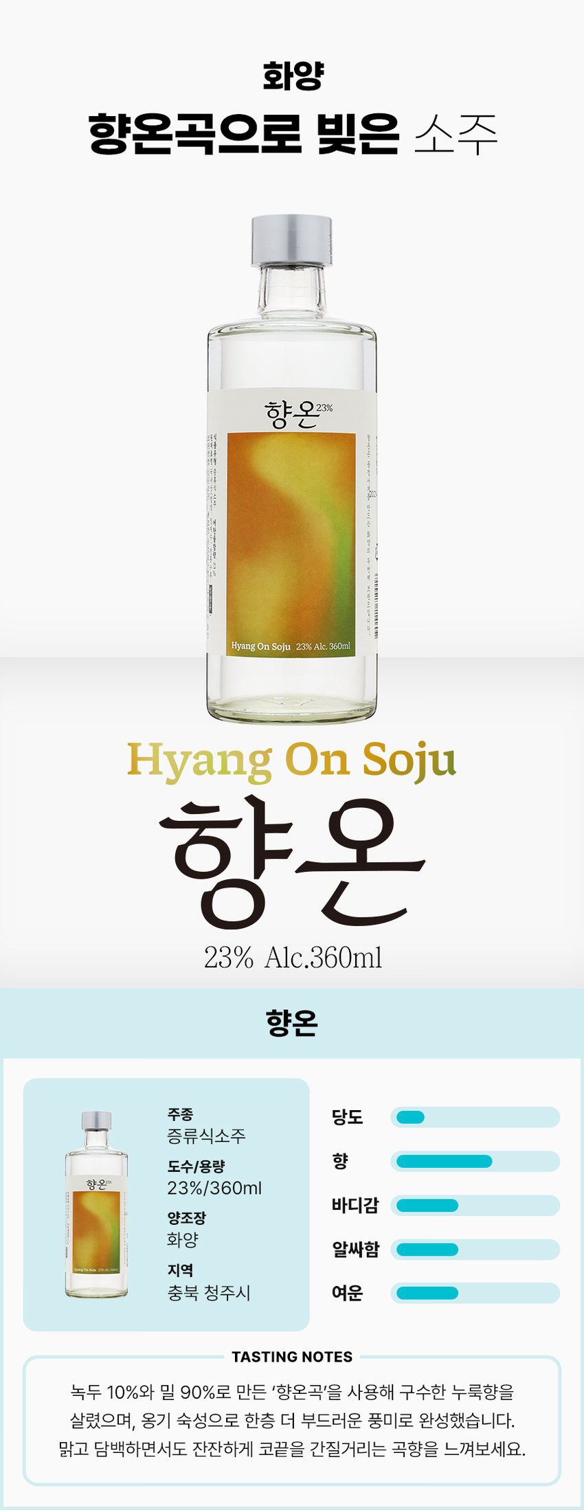 화양 풍정사계 향온 23도 375ml＿샷잔증정