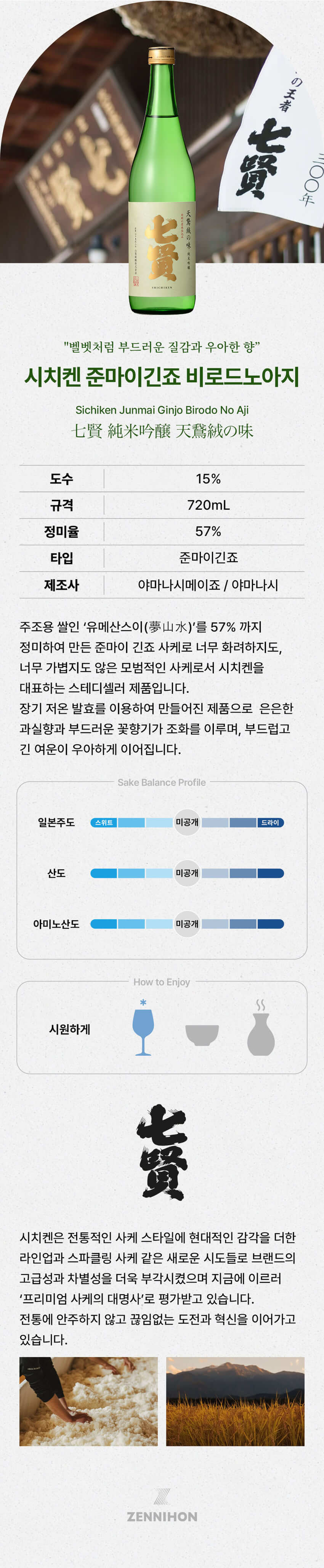 시치켄 준마이긴죠 비로드노아지 720ml 상세 이미지