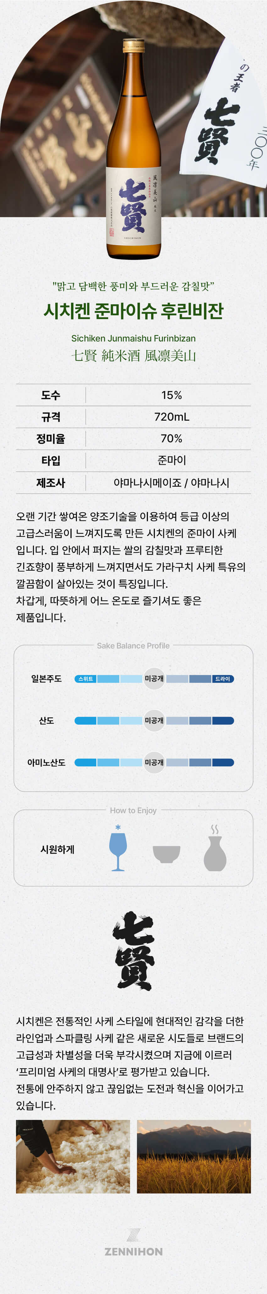 시치켄 준마이슈 후린비잔 720ml 상세 이미지
